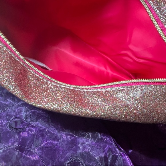 **** SOLD **** NWOT Large Lancôme Makeup Bag Glitter Multicolor - Picture 4 of 5